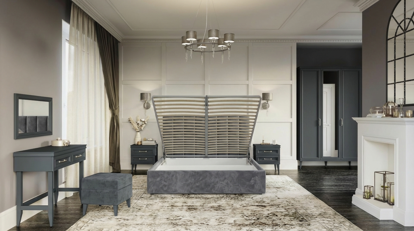 Двуспальные кровати - изображение №4 "Кровать Агата 160х200 с подъемным механизмом"  на www.Angstrem-mebel.ru