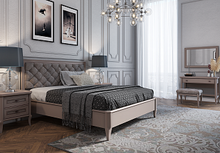 Спальня Онтарио 1, тип кровати Комбинированные, цвет Серый камень