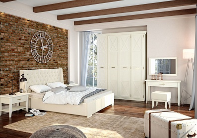 Спальня Кантри 17, тип кровати Мягкие, цвет Валенсия